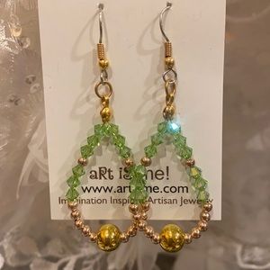 GOLD AND SWAROVSKI CRYSTAL EARRINGS